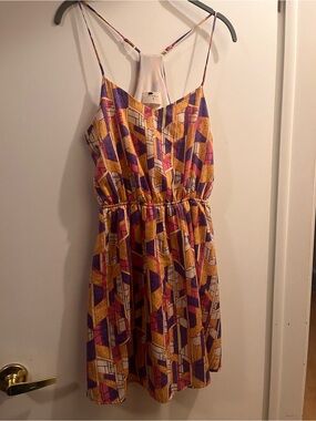 Everly Spaghetti Strap Geometric Print Dress